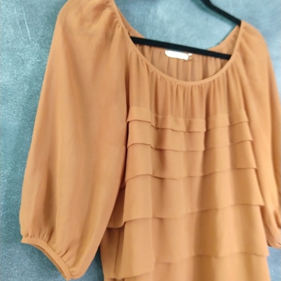 Popsy Tiered Ruffle Semi-Sheer Career Blouse - Picture 3 of 7